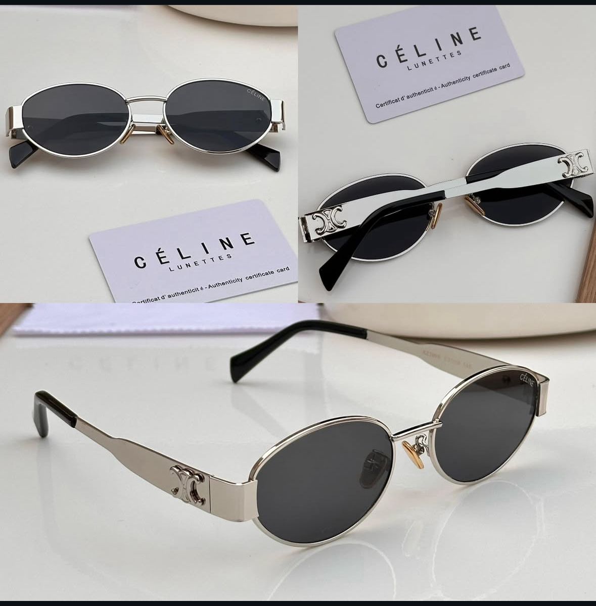 Luxury Oval Metal Sunglasses – Classic Silver Edition